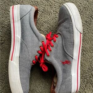 Ralph Lauren Polo Leather/Gray Sneakers, casual, EUC men’s 10